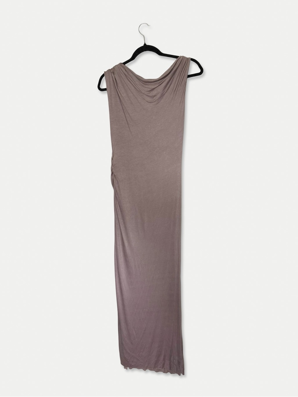 NWT W118 by Walter Baker Knit Drape Maxi Dress Beige M Slit $128